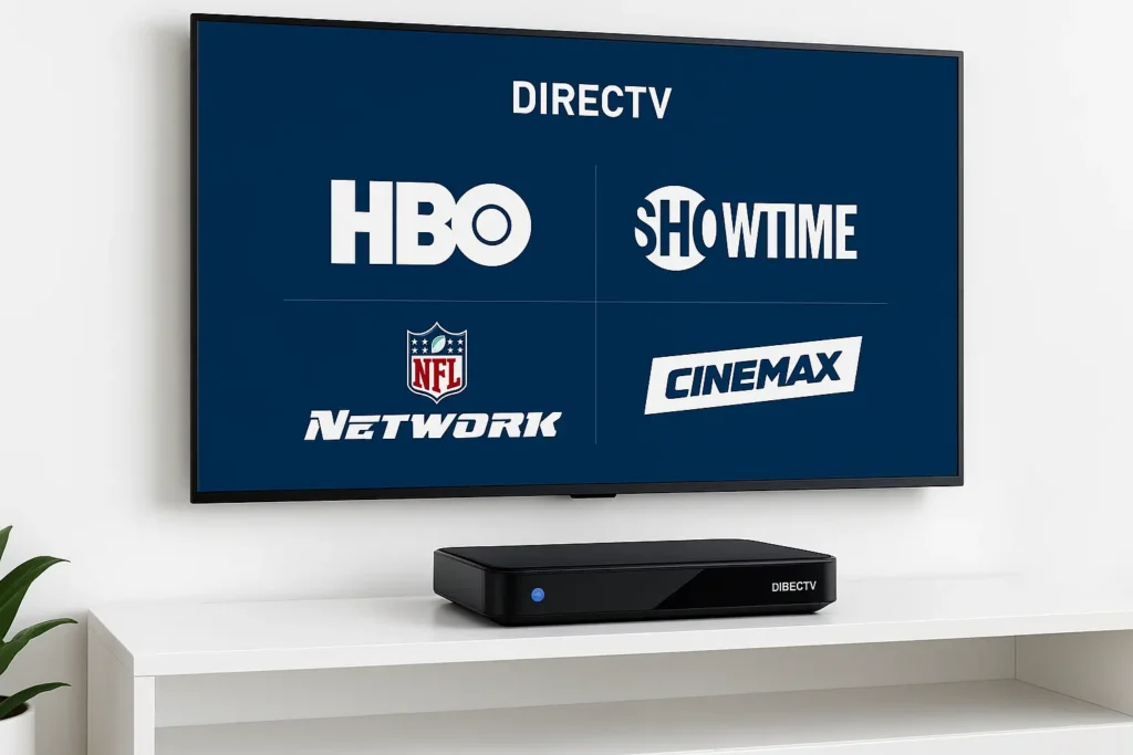 DIRECTV Genie HD DVR and Premium Entertainment Channels – Modern Living Room Setup